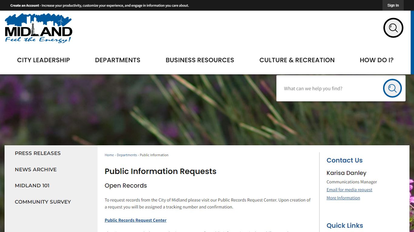 Public Information Requests | Midland, TX - Official Website